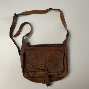 Patricia Nash Camila Leather Crossbody Bag Purse Distressed Boho Cowgirl B8